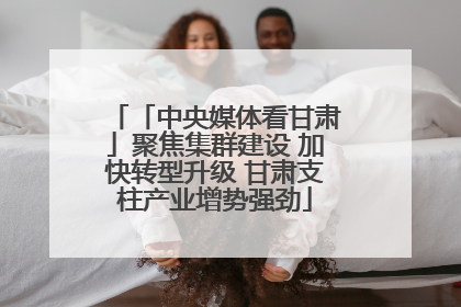 「中央媒体看甘肃」聚焦集群建设 加快转型升级 甘肃支柱产业增势强劲