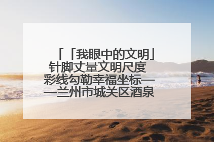 「我眼中的文明」针脚丈量文明尺度 彩线勾勒幸福坐标——兰州市城关区酒泉路街道办事处