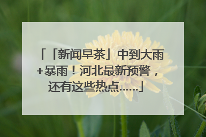「新闻早茶」中到大雨+暴雨！河北最新预警，还有这些热点……