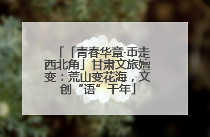 「青春华章·重走西北角」甘肃文旅嬗变：荒山变花海，文创“语”千年