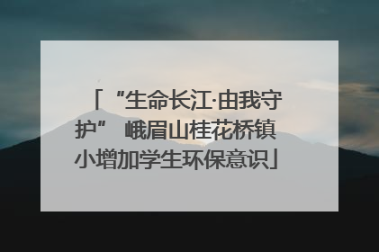 “生命长江·由我守护” 峨眉山桂花桥镇小增加学生环保意识