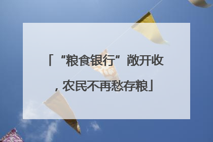 “粮食银行”敞开收，农民不再愁存粮