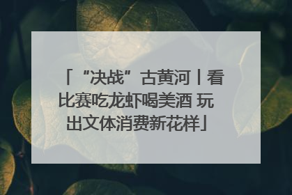 “决战”古黄河丨看比赛吃龙虾喝美酒 玩出文体消费新花样