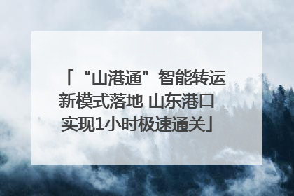 “山港通”智能转运新模式落地 山东港口实现1小时极速通关