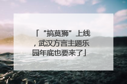 “搞莫狮”上线，武汉方言主题乐园年底也要来了