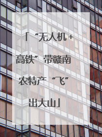 “无人机＋高铁”带赣南农特产“飞”出大山