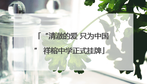 “清澈的爱 只为中国” 祥榕中学正式挂牌