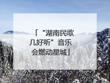 “湖南民歌几好听”音乐会燃动星城
