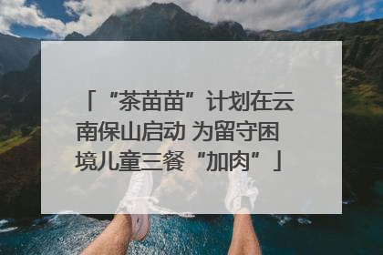 “茶苗苗”计划在云南保山启动 为留守困境儿童三餐“加肉”