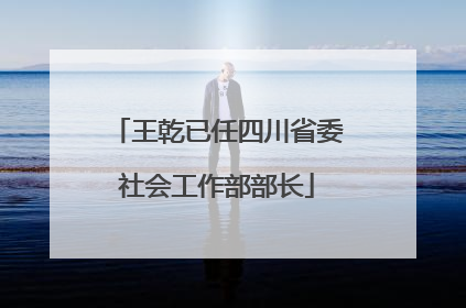 王乾已任四川省委社会工作部部长