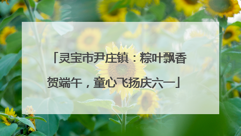 灵宝市尹庄镇：粽叶飘香贺端午，童心飞扬庆六一
