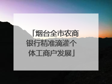 烟台全市农商银行精准滴灌个体工商户发展