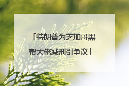 特朗普为芝加哥黑帮大佬减刑引争议