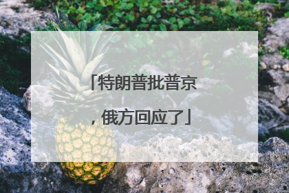 特朗普批普京，俄方回应了