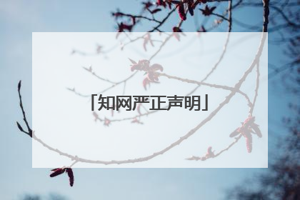 知网严正声明