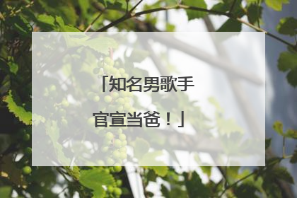 知名男歌手官宣当爸！