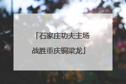 石家庄功夫主场战胜重庆铜梁龙