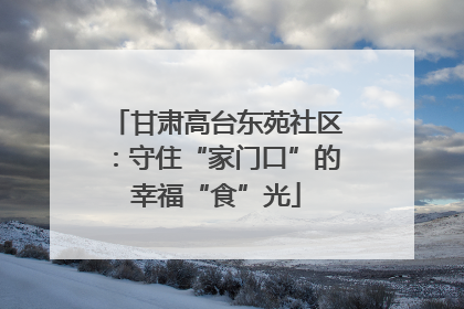 甘肃高台东苑社区：守住“家门口”的幸福“食”光