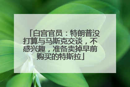 白宫官员：特朗普没打算与马斯克交谈，不感兴趣，准备卖掉早前购买的特斯拉