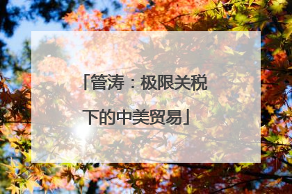 管涛：极限关税下的中美贸易
