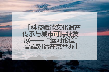 科技赋能文化遗产传承与城市可持续发展——“运河论道”高端对话在京举办