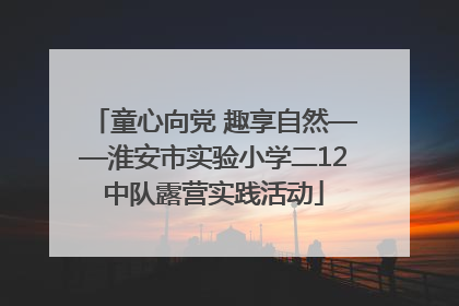 童心向党 趣享自然——淮安市实验小学二12中队露营实践活动