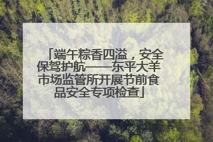 端午粽香四溢，安全保驾护航——东平大羊市场监管所开展节前食品安全专项检查