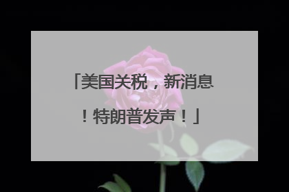 美国关税，新消息！特朗普发声！