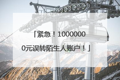 紧急！10000000元误转陌生人账户！