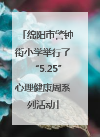 绵阳市警钟街小学举行了“5.25”心理健康周系列活动