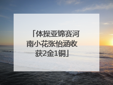 体操亚锦赛河南小花张怡涵收获2金1铜