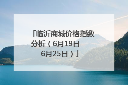 临沂商城价格指数分析（6月19日—6月25日）