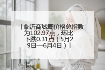 临沂商城周价格总指数为102.97点，环比下跌0.31点（5月29日—6月4日）