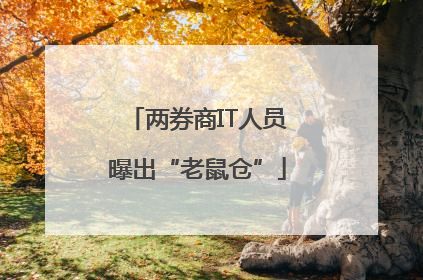 两券商IT人员曝出“老鼠仓”