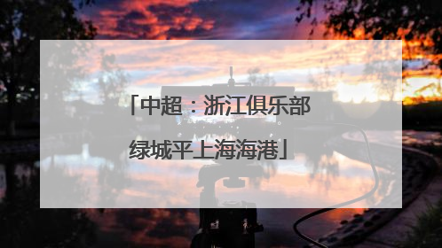 中超：浙江俱乐部绿城平上海海港