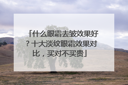 什么眼霜去皱效果好？十大淡纹眼霜效果对比，买对不买贵