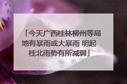 今天广西桂林柳州等局地有暴雨或大暴雨 明起桂北雨势有所减弱