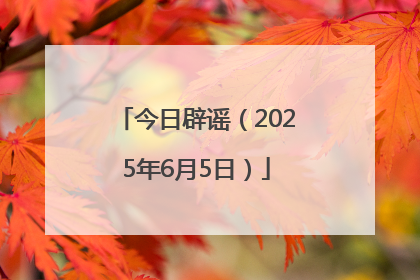 今日辟谣（2025年6月5日）