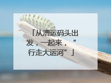从漕运码头出发，一起来，“行走大运河”