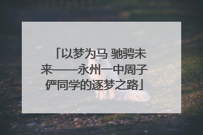 以梦为马 驰骋未来——永州一中周子俨同学的逐梦之路