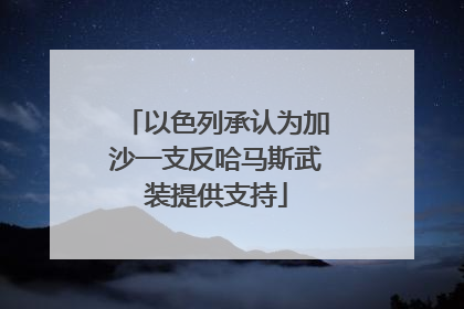 以色列承认为加沙一支反哈马斯武装提供支持