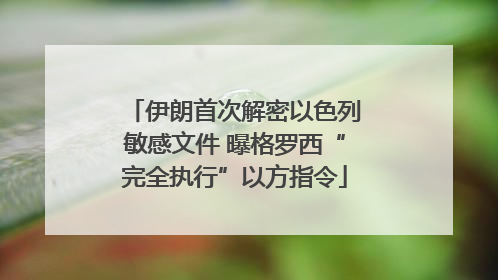 伊朗首次解密以色列敏感文件 曝格罗西“完全执行”以方指令