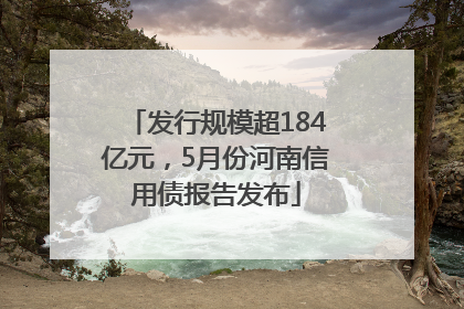 发行规模超184亿元，5月份河南信用债报告发布