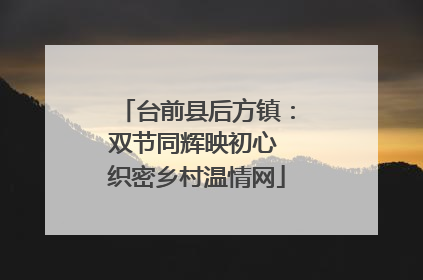 台前县后方镇：双节同辉映初心 织密乡村温情网