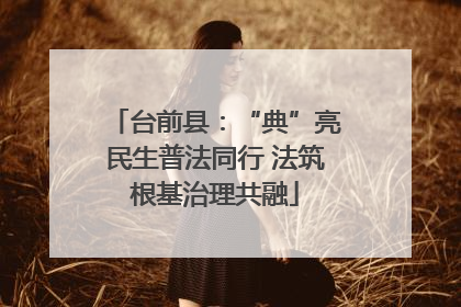 台前县：“典”亮民生普法同行 法筑根基治理共融