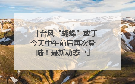 台风“蝴蝶”或于今天中午前后再次登陆！最新动态→