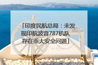 印度民航总局：未发现印航波音787机队存在重大安全问题