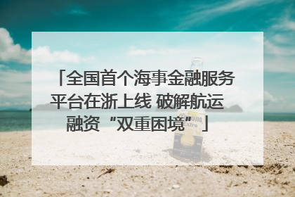 全国首个海事金融服务平台在浙上线 破解航运融资“双重困境”