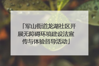 军山街道龙湖社区开展无障碍环境建设法宣传与体验督导活动