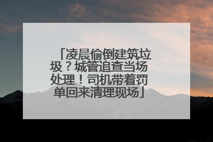 凌晨偷倒建筑垃圾？城管追查当场处理！司机带着罚单回来清理现场